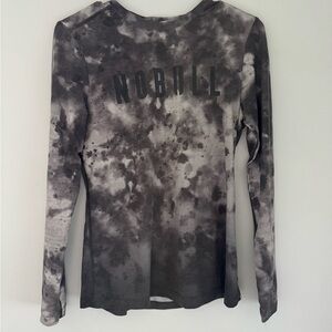 NOBULL Women's Gray Tie-Dye Long Sleeve Tee